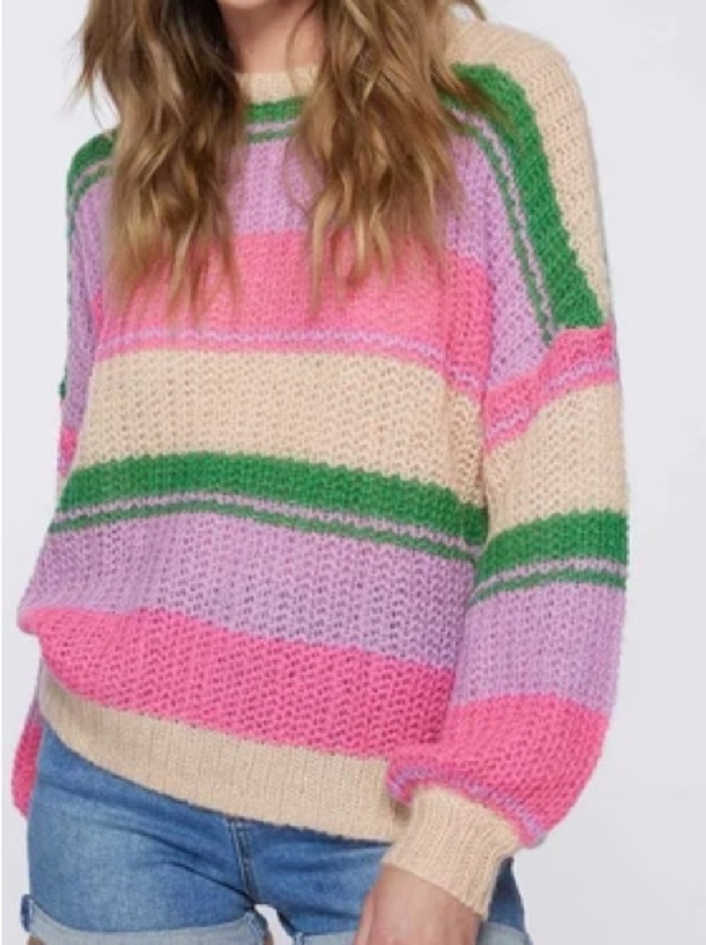 O’Neill Colorful Lakeview Striped Knit Sweater Size Juniors S